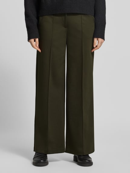 ICHI Spodnie z szerokimi nogawkami i podłużnymi szwami model 'KATE' Khaki 4