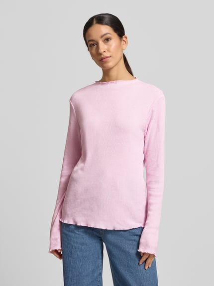 s.Oliver RED LABEL Bluzka z długim rękawem o kroju slim fit z dodatkiem wiskozy Jasnofioletowy 4