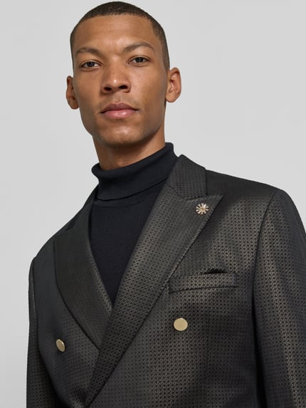 MCNEAL Slim Fit Sakko mit Pattentaschen Black 3