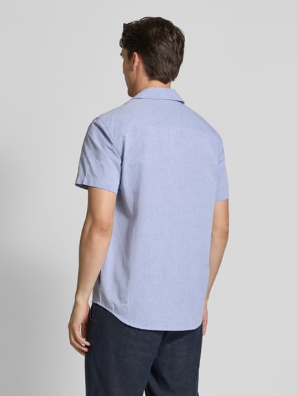 Tom Tailor Denim Relaxed Fit Freizeithemd aus reiner Baumwolle Marine Melange 5