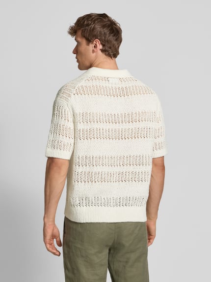 Jake*s Studio Men Poloshirt met ribboorden Offwhite - 5