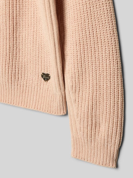 GUESS Gebreide pullover met ribboorden Roze - 2