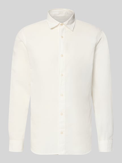 Produktfoto, Regular Fit Freizeithemd mit Kentkragen Modell 'BREEZE' von Jack & Jones, Baumwoll-Leinen-Mix, cremefarben, glatte Textur