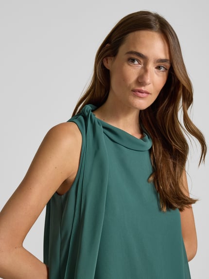 Vera Mont Mini Cocktailkleid mit Stehkragen und Schluppe Smaragd 3