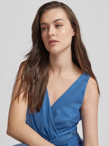 TROYDEN COLLECTION Cocktailkleid in Wickel-Optik Hellblau 3