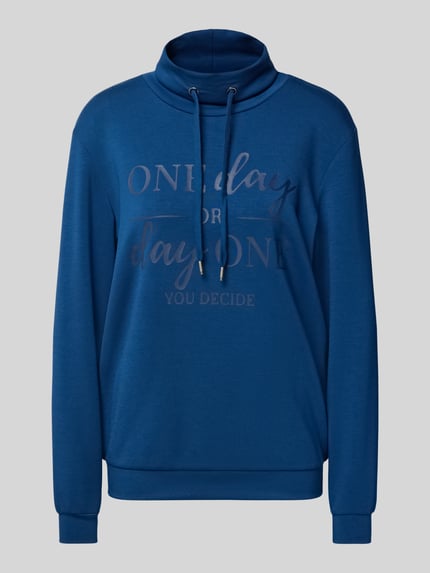 Soyaconcept Bluza ze stójką i tunelem model ‘BANU’ Królewski niebieski 2