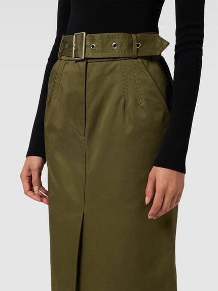 Rabanne Spódnica midi z rozcięciem Khaki 3