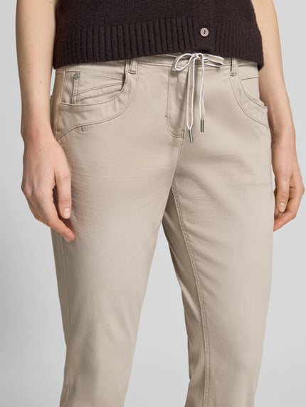 Tom Tailor tapered fit chino van katoenmix Taupe - 3