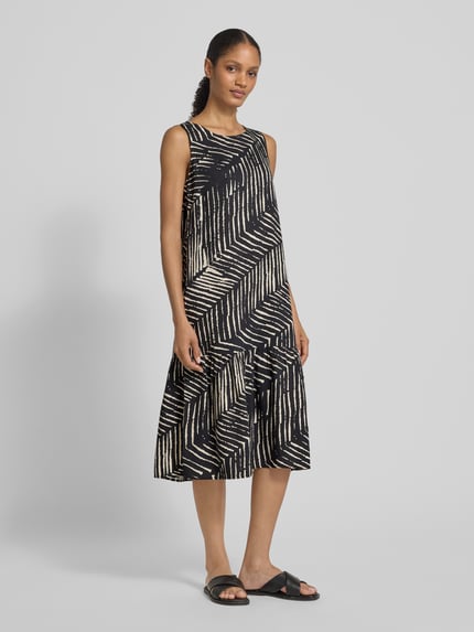 OPUS Midikleid aus Viskose Modell 'Wicy palm leaves' Black 1