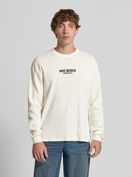 Dickies Shirt met lange mouwen, labelstitching en ronde hals Offwhite - 4