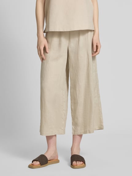 Christian Berg Woman Wide leg stoffen broek met tunnelkoord Beige - 4