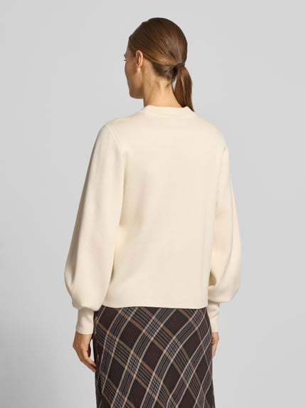 Jake*s Collection regular fit trui met ballonmouwen van Jake*s Collection 'K106-comppleat' Ecru - 5