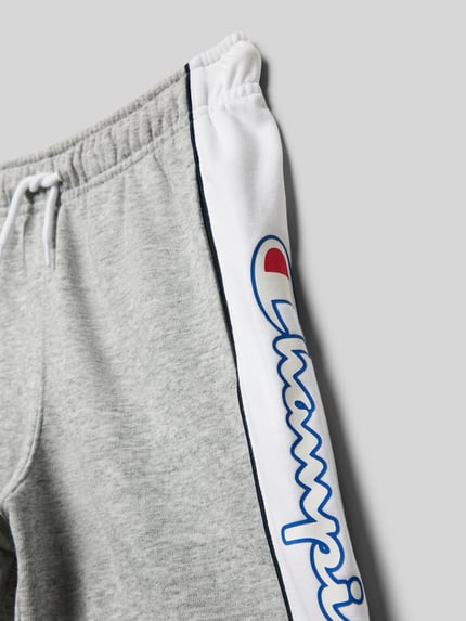 Champion Bermudas mit Label-Print Mittelgrau Melange 2