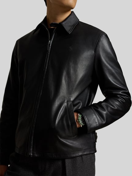Polo Ralph Lauren Regular Fit Lederjacke aus echtem Leder Black 3