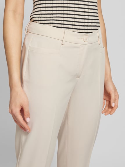 MORE & MORE Spodnie materiałowe o kroju slim fit w kant Piaskowy 3