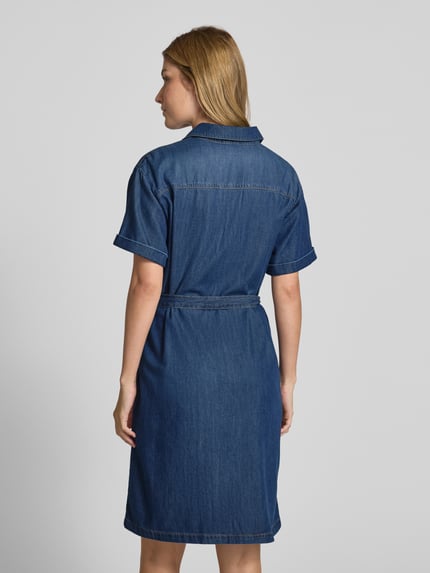 monari Knielanges Jeanskleid mit Brusttaschen Jeansblau 5