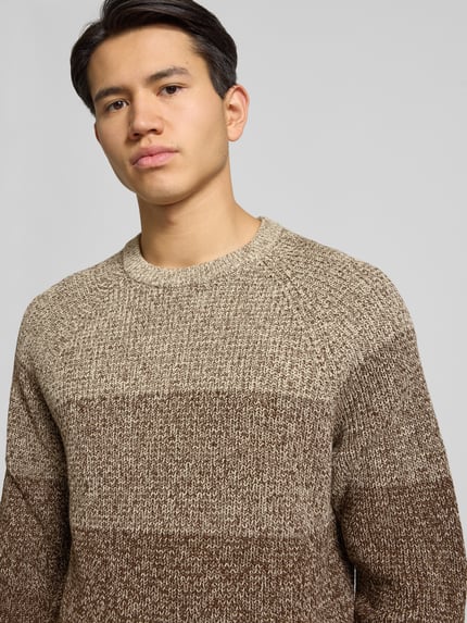 ONLY & SONS Sweter z dzianiny o kroju relaxed fit z czystej bawełny model ‘BIRK’ Beżowy 3