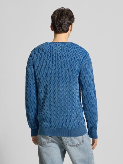 Levi's® Gebreide pullover met ribboorden, model 'PRESIDIO' Jeansblauw - 5