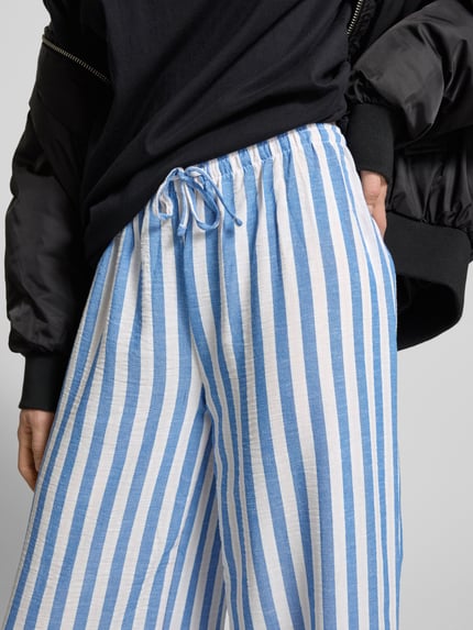 REVIEW Wide leg broek met tunnelkoord Bleu - 3