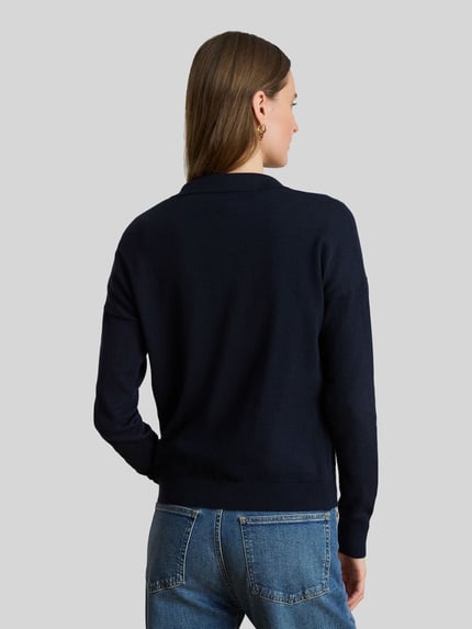 Lauren Ralph Lauren Relaxed Fit Pullover aus Baumwoll-Mix mit Polokragen Marine 5