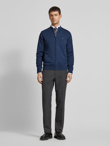 Fynch-Hatton Vest met geborduurd logo Jeansblauw - 1