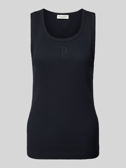 Marc O'Polo Nauwsluitende tanktop van katoenmix met logostitching Marineblauw - 2