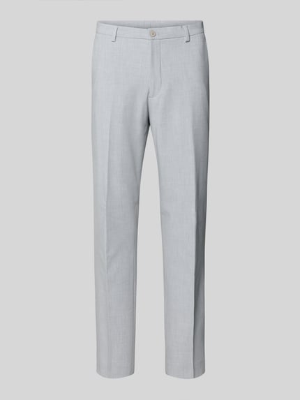 Produktfoto, Slim Fit Stoffhose mit französischen Eingrifftaschen von MCNEAL, Unifarbenes-Design, Material-Mix mit Viskose-Anteil, Gesäßtaschen, Knopf-Reißverschluss, Bundweite 50 cm, Innenbeinlänge 80 cm.