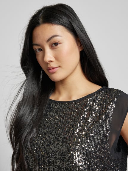 Street One Blousetop met pailletten Antraciet - 3