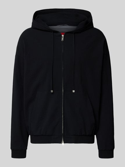 HUGO Bluza rozpinana o kroju relaxed fit z czystej bawełny model 'Hootailored262X' Czarny 2
