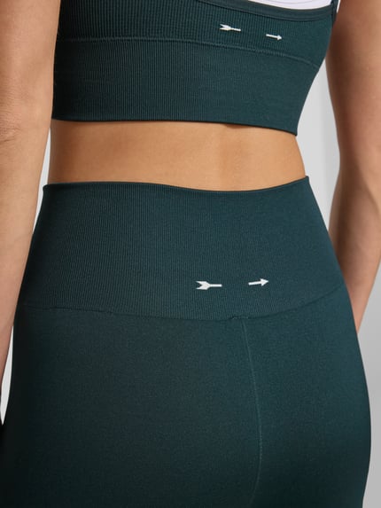The Upside Legginsy o kroju regular fit z szerokim pasem Ciemnozielony 2