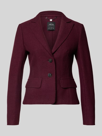 Marc Cain Taillierter Kurzblazer aus Wolle mit Pattentaschen Bordeaux 1