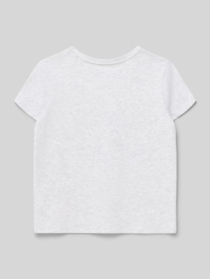Produktfoto, T-Shirt mit Label-Detail Modell 'CLASSIC' von Abercrombie&Fitch, weiße Baumwollmischung, gerader Schnitt, Rückansicht.