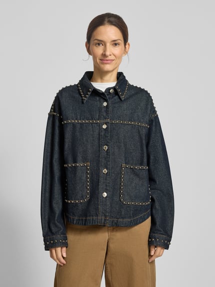 miss goodlife Relaxed Fit Jeansbluse mit aufgesetzten Taschen Modell 'Studs' Jeansblau 4