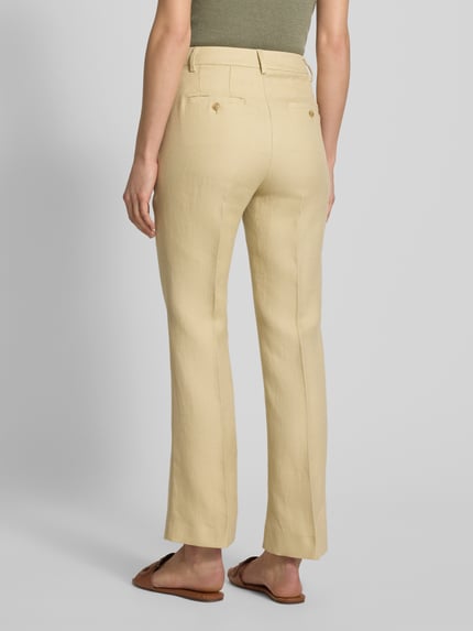 Weekend Max Mara Spodnie materiałowe o kroju regular fit w kant model ‘AGAPE’ Piaskowy 5