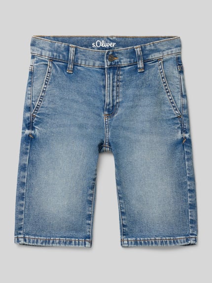 s.Oliver RED LABEL Szorty jeansowe o kroju regular fit z mieszanki bawełny model ‘PETE’ Niebieski 1