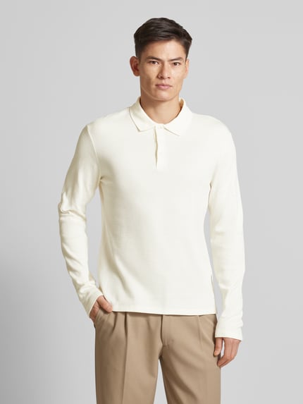 Casual Friday Koszulka polo o kroju slim fit z detalem z logo model ‘ELIAS’ Złamany biały 4