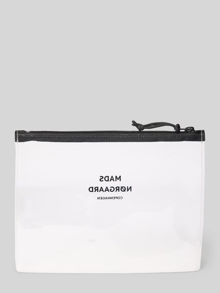 Produktfoto, transparentna Purse in transparenter Optik Modell 'Craze Hope' von MADS NØRGAARD z główną przegrodą na zamek błyskawiczny i nadrukiem z logo