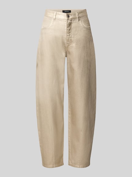 Straight Fit Jeans aus Baumwoll-Mix in glänzender Optik Shop The Look MANNEQUINE