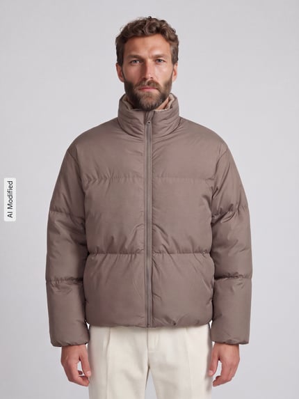 Levi's® Regular Fit Puffer Jacket mit verdeckter Kapuze Hellbraun 4
