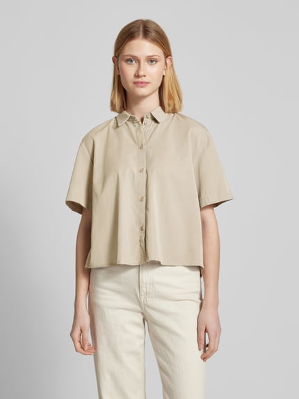 Jake*s Casual Bluzka o kroju regular fit z listwą guzikową na całej długości Ziemisty brązowy 4