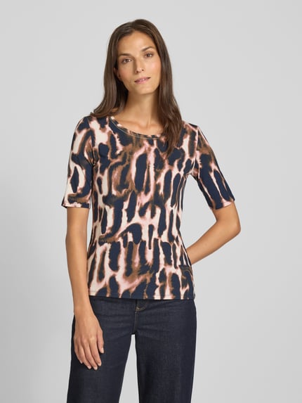 Betty Barclay Slim Fit T-Shirt aus Viskose-Mix Modell 'Juli' Marine 4