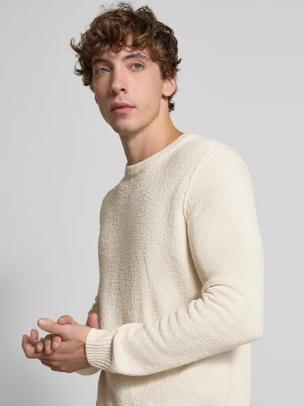 Marc O'Polo DENIM Regular Fit Strickpullover aus Baumwoll-Mix Offwhite 3