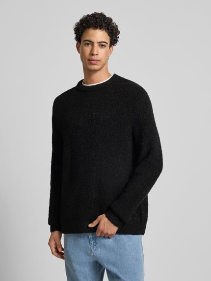 JACK & JONES Regular fit gebreide pullover met wol model 'MEADOWS' Zwart - 4