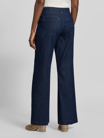 s.Oliver BLACK LABEL Regular Fit Marlenehose aus Baumwoll-Mix Dunkelblau 5
