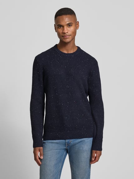 Tom Tailor Regular Fit Strickpullover aus Baumwoll-Mix Marine 4