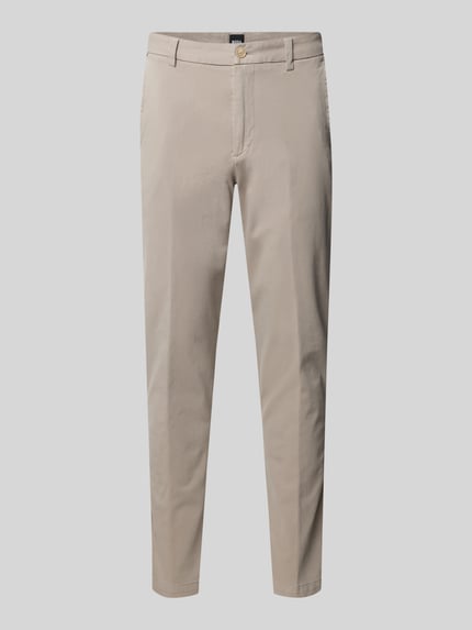 BOSS Spodnie o kroju slim fit z mieszanki bawełny model ‘KAITON1’ Beżowy 2
