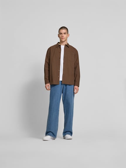 Wood Wood Relaxed Fit Freizeithemd mit Brusttasche Mittelbraun 1