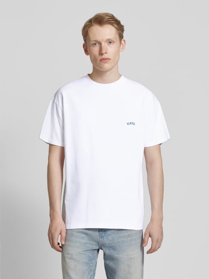 BLKVIS T-Shirt mit Label-Stitching Modell 'ART LOGO' Weiss 4