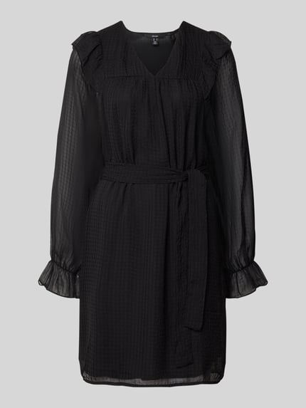 VERO MODA A-Linien-Kleid mit Taillengürtel Modell 'PETRA' Black 2