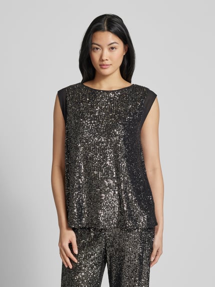 Street One Blousetop met pailletten Antraciet - 4